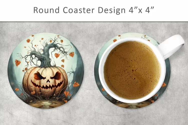 Halloween Pumpkin round coaster, circle magnets