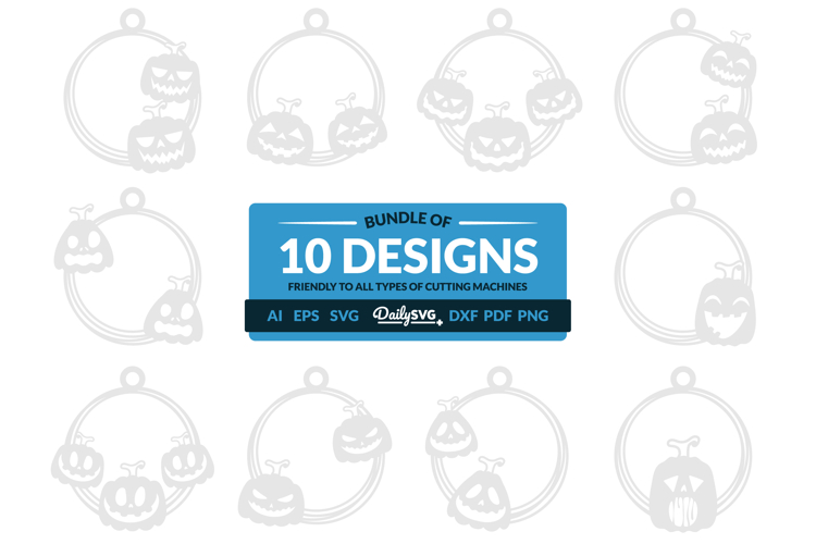 Halloween Pumpkin Round Keychain SVG