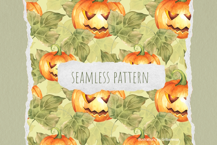 Halloween Pumpkin Seamless Pattern