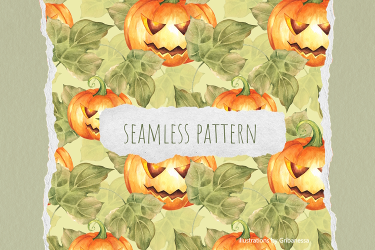 Halloween Pumpkin Seamless Pattern