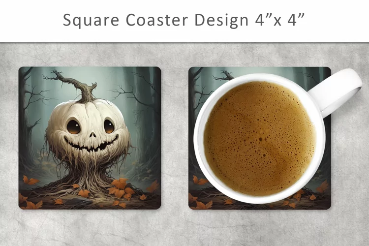 Halloween Pumpkin Square Coaster, square magnets