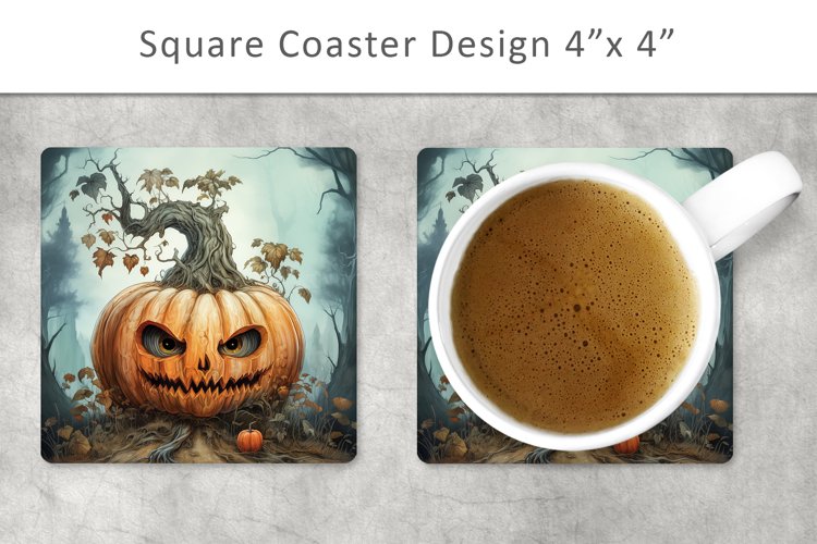 Halloween Pumpkin Square Coaster