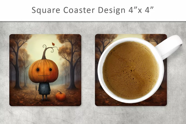 Halloween Pumpkin Square Coaster