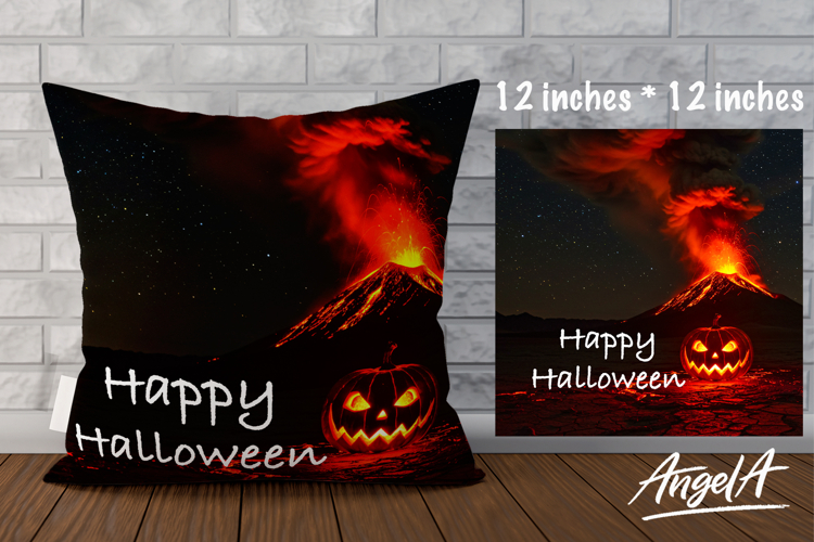 Happy Halloween Pillow cover sublimation, Jack-o-lantern