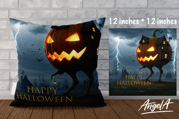 Happy Halloween Pillow cover sublimation, horror fantasy