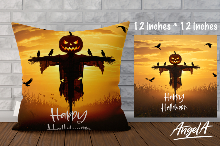Happy Halloween Pillow cover, Jack o lantern fantasy design