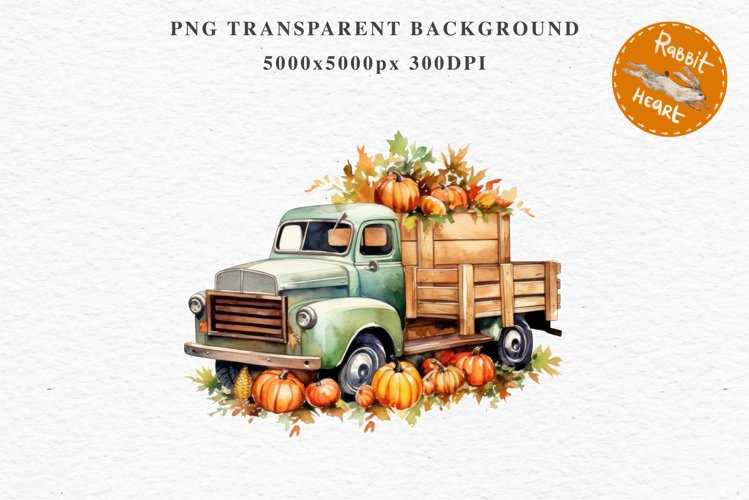 Halloween Pumpkin Truck Car Spooky Clipart PNG Scrapbooking