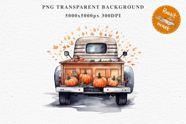 Halloween Pumpkin Truck Car Spooky Clipart PNG Scrapbooking