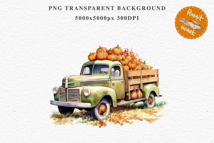 Halloween Pumpkin Truck Car Spooky Clipart PNG Scrapbooking