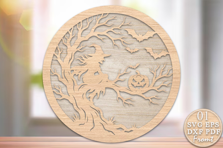 Halloween Pumpkin Witch Laser Cut SVG