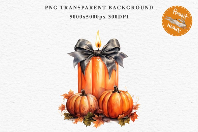 Halloween Pumpkin With Ribbon Spooky Clipart PNG Scrapbook