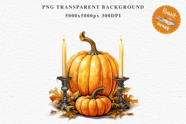 Halloween Pumpkin With Ribbon Spooky Clipart PNG Scrapbook