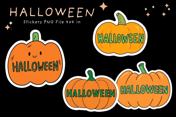 Halloween Sticker Printable Cute Pumpkin Face Stickers_10