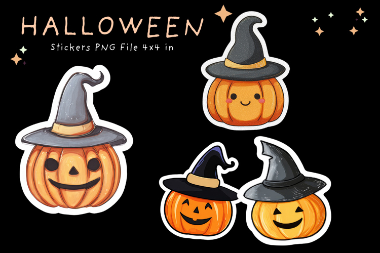 Halloween Sticker Printable Cute Pumpkin Face Stickers_20