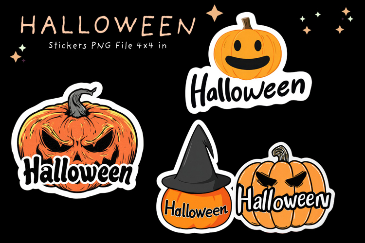 Halloween Sticker Printable Cute Pumpkin Face Stickers_21