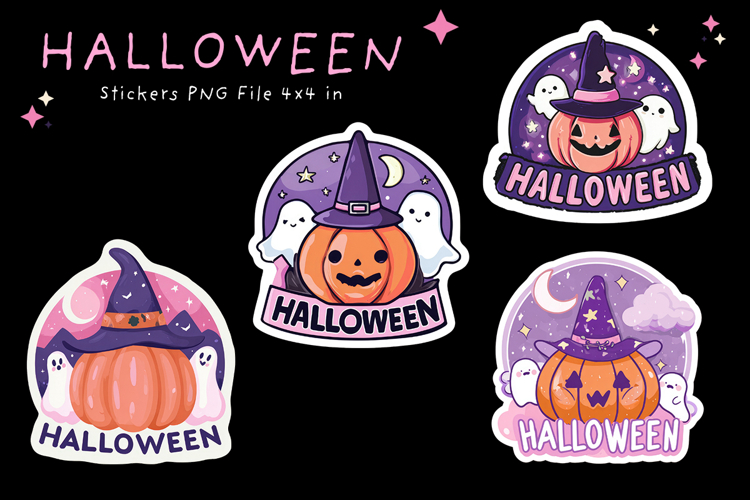 Halloween Sticker Printable Cute Pumpkin Face Stickers_3