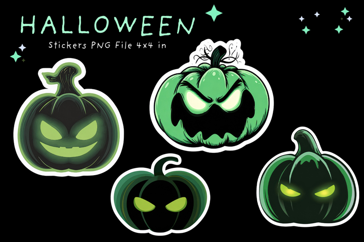 Halloween Sticker Printable Cute Pumpkin Face Stickers_4
