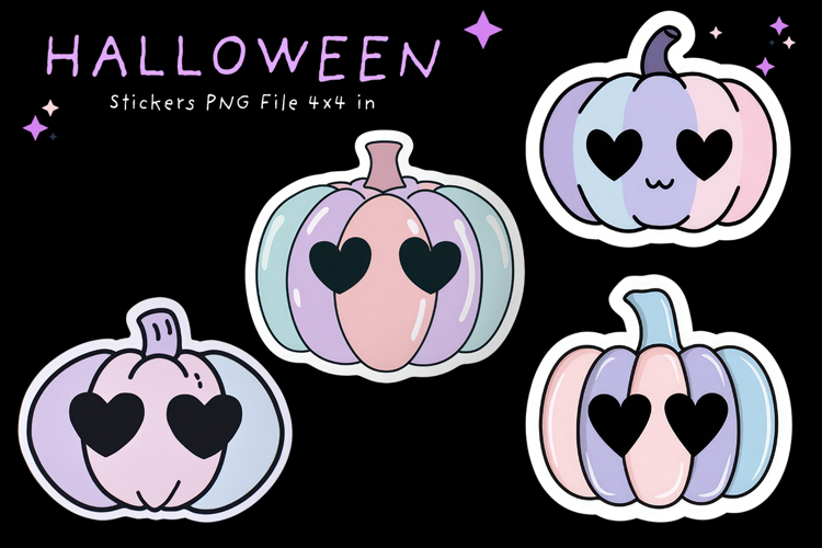 Halloween Sticker Printable Cute Pumpkin Face Stickers_5