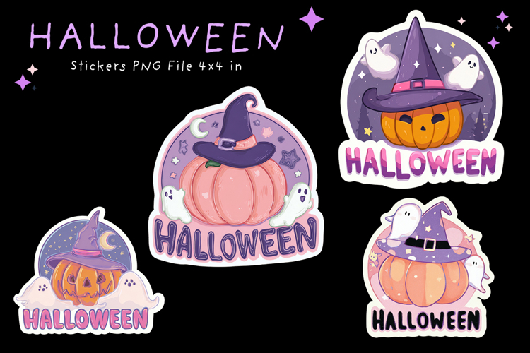 Halloween Sticker Printable Cute Pumpkin Face Stickers_6