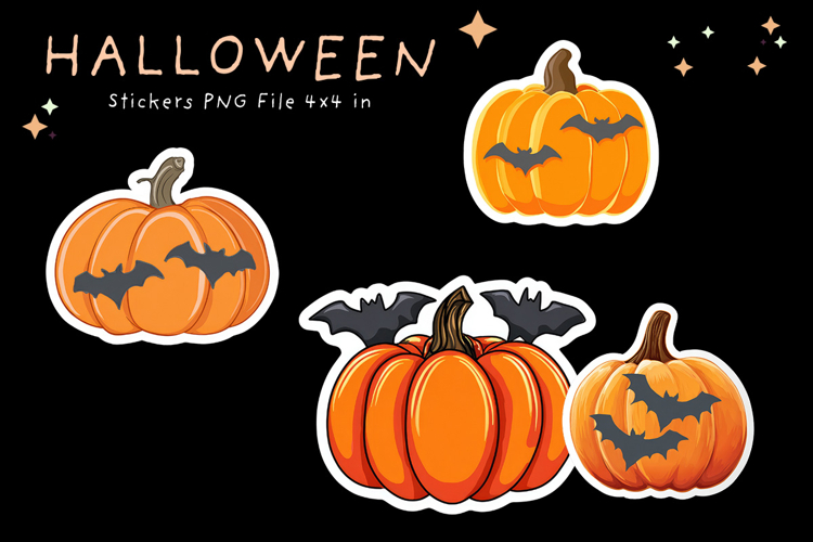 Halloween Sticker Printable Cute Pumpkin Face Stickers_7