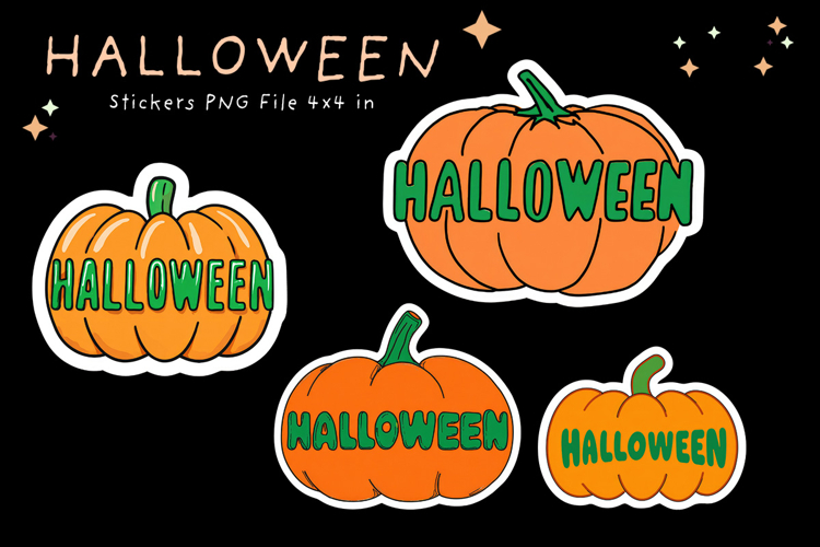 Halloween Sticker Printable Cute Pumpkin Face Stickers_8