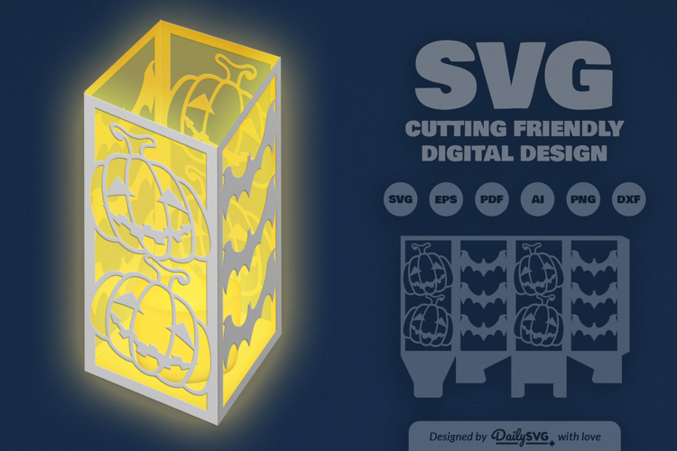 Halloween Pumpkins Lantern Papercut SVG
