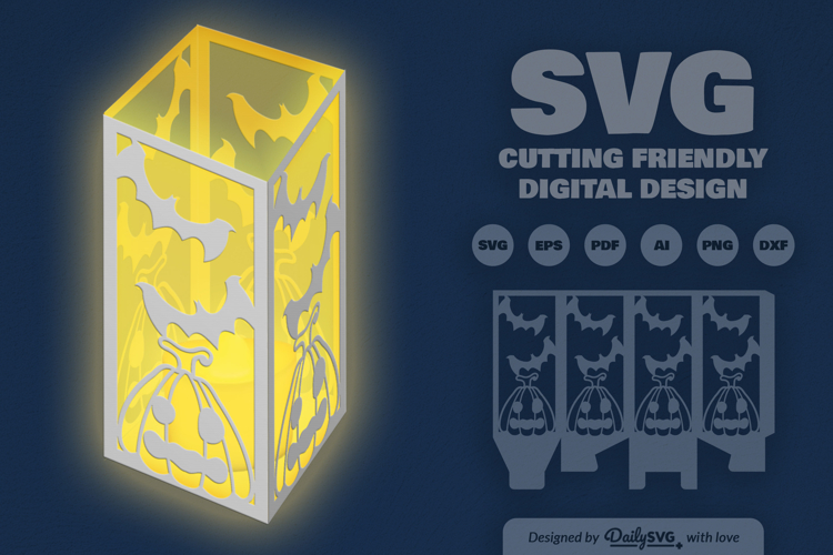 Halloween Pumpkins Lantern Papercut SVG