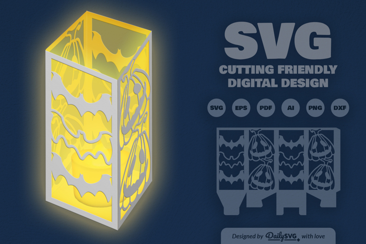 Halloween Pumpkins Lantern Papercut SVG