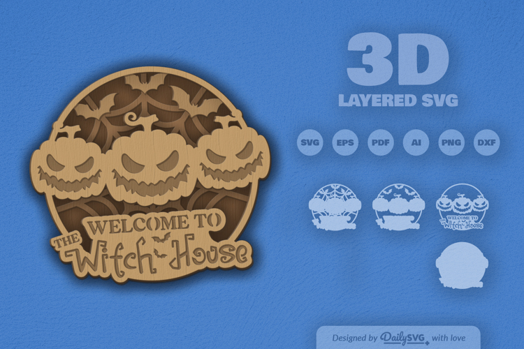 Halloween Pumpkins Layered Laser Cut 3D SVG