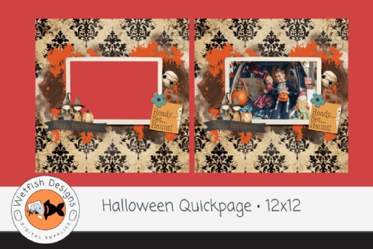 Halloween Quickpage 12x12 PNG 300dpi example image 1