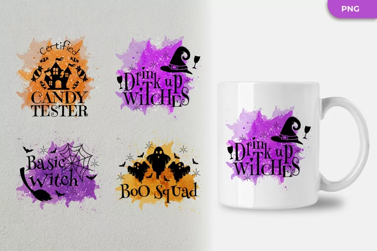 Halloween Quotes Watercolor Clipart