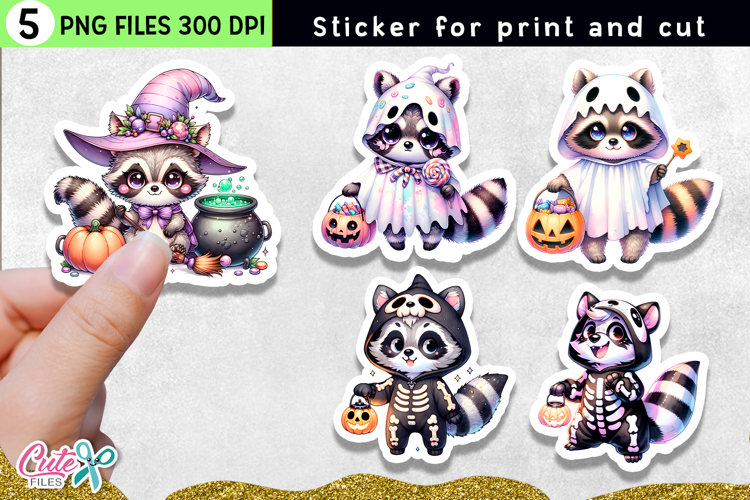5 Cute Spooky Stickers | Mini Halloween PNG Bundle