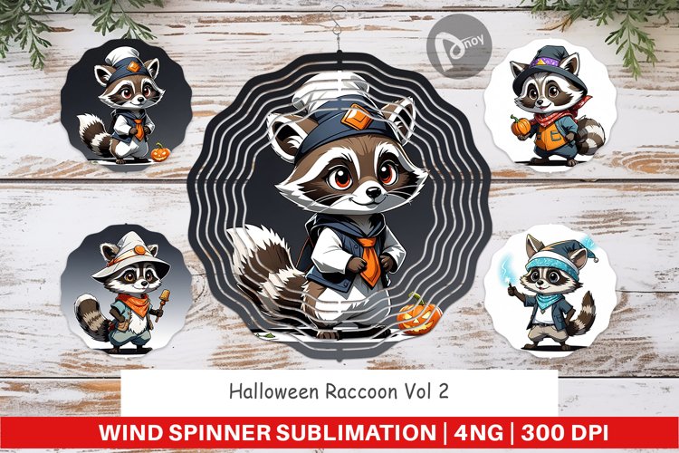 Wind Spinner Halloween Raccoon