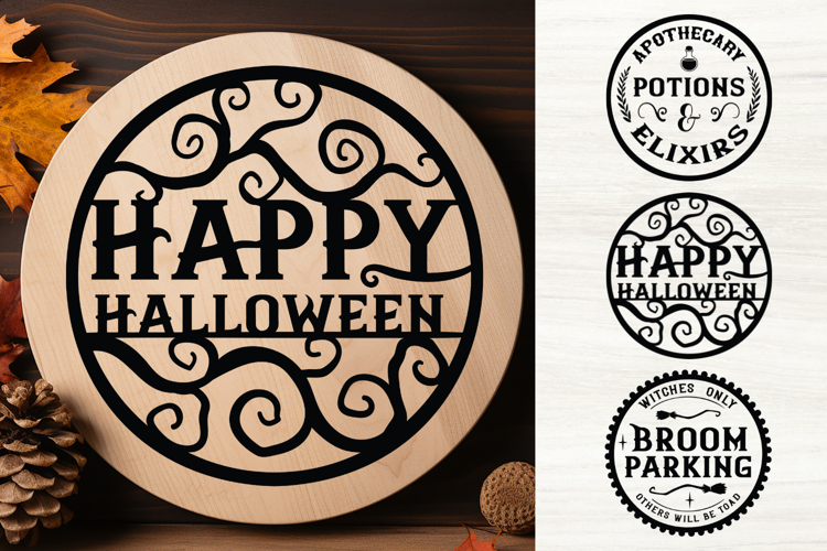 Halloween 3 SVG Round Porch Signs