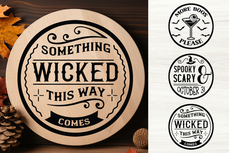 Halloween Round Porch Signs SVG