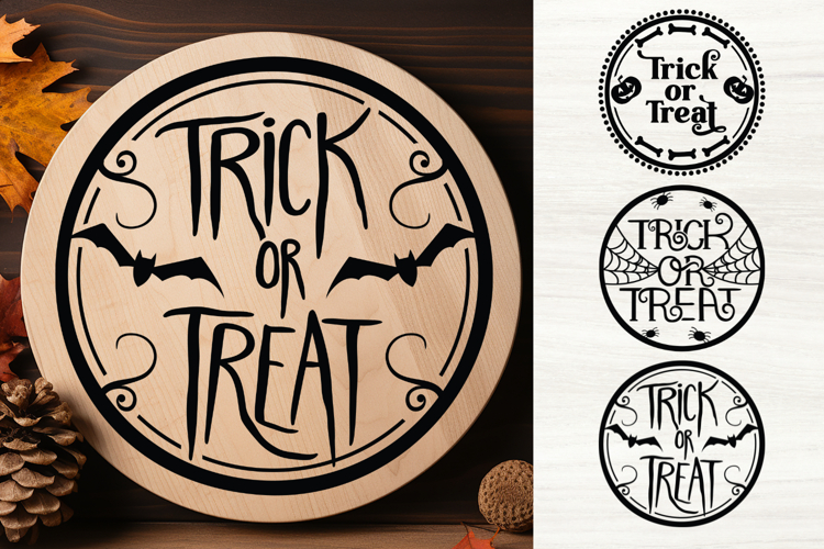 Halloween Trick or Treat Round Porch Signs SVG
