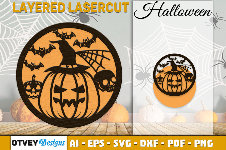 Halloween Round Layered Lasercut