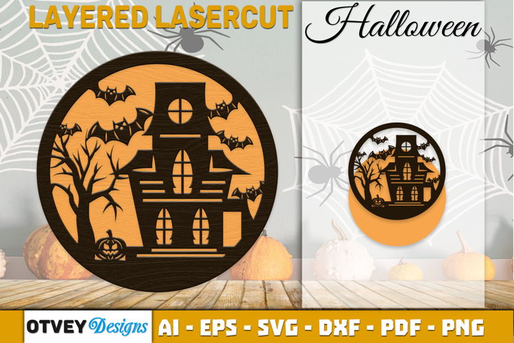 Halloween Round Layered Lasercut