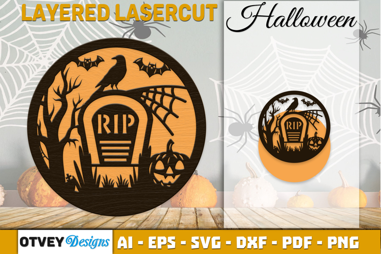 Halloween Round Layered Lasercut