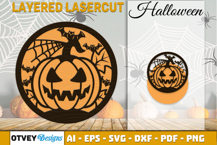 Halloween Round Layered Lasercut