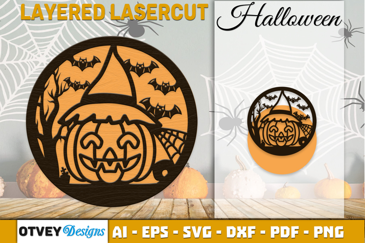 Halloween Round Layered Lasercut