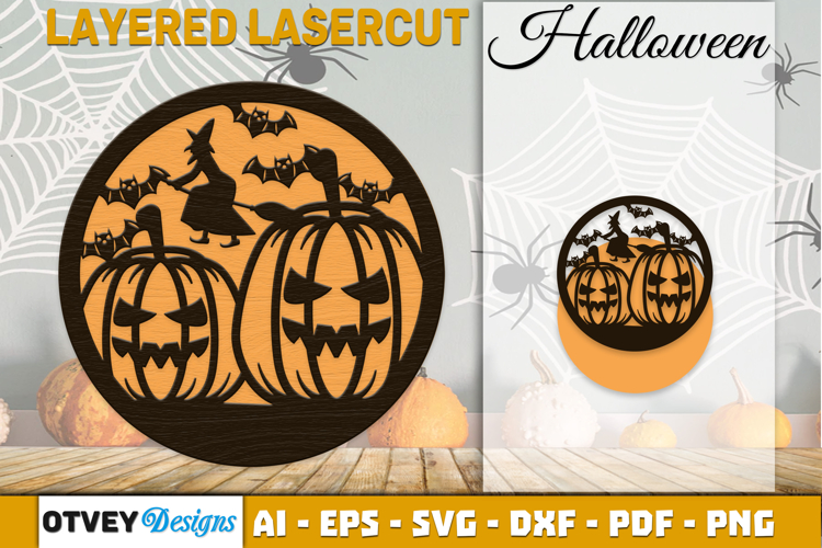 Halloween Round Layered Lasercut