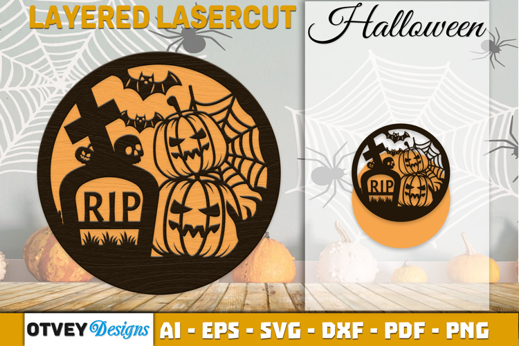 Halloween Round Layered Lasercut