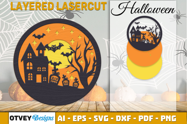 Halloween Decorations Layered Lasercut