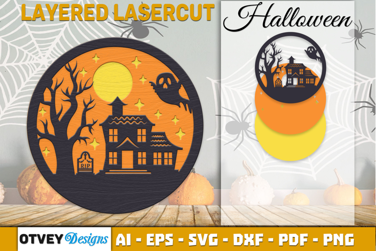 Halloween Decorations Layered Lasercut