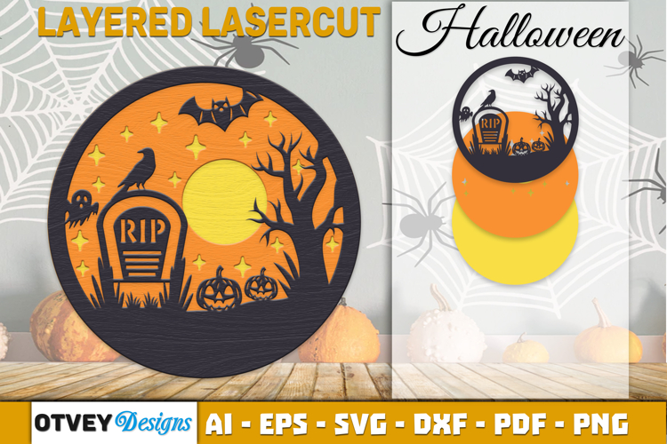 Halloween Decorations Layered Lasercut