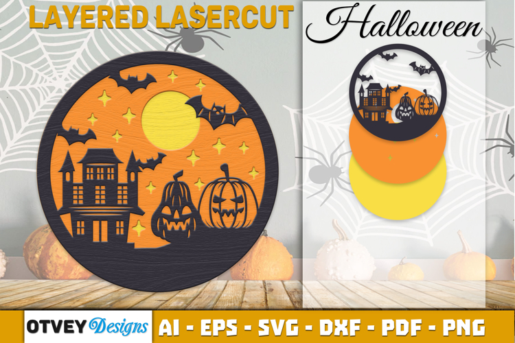 Halloween Decorations Layered Lasercut