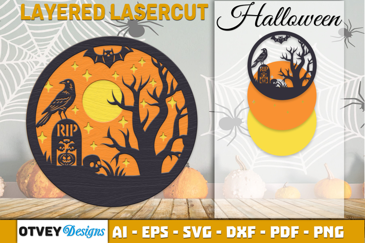 Halloween Decorations Layered Lasercut