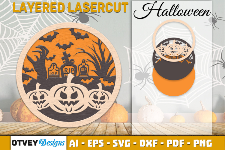Halloween Decorations Layered Lasercut