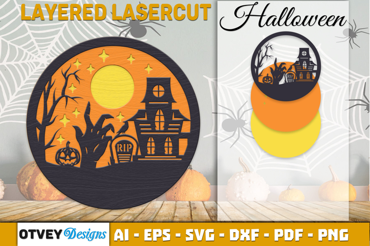 Halloween Decorations Layered Lasercut